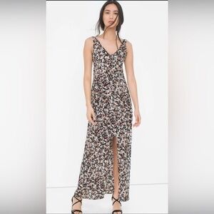 White House Black Market Black Sleeveless V-Neck Sundress